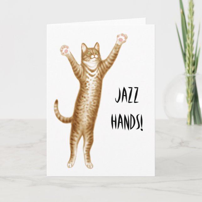 Tarjeta de gato de manos de jazz (Anverso)