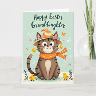 Tarjeta de gato de Pascua de oro falso