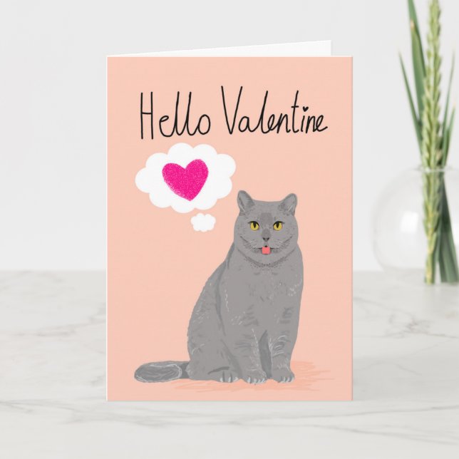 Tarjeta de gato de San Valentín - San Valentín de  (Anverso)