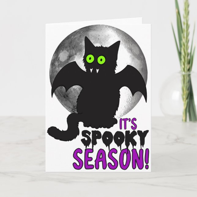 Tarjeta de gato de temporada de fantasía (Anverso)