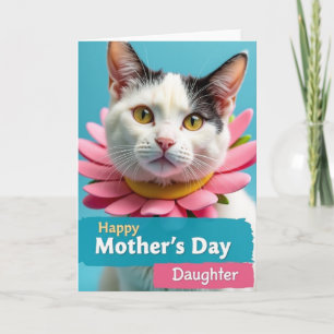 Tarjeta de gato del día de la madre de ojos dorado