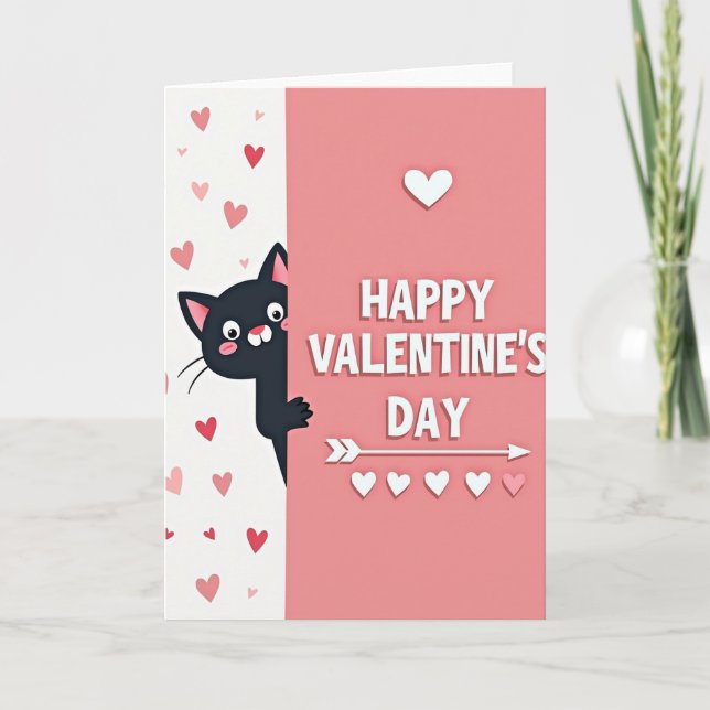 Tarjeta de gato del día de San Valentín (Anverso)