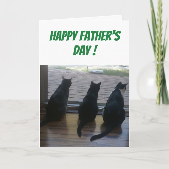 Tarjeta de gato del día del padre (Anverso)