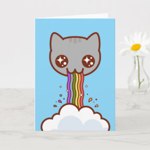 TARJETA DE GATO DIVERTIDA - GATO VOMITANDO ARCOÍRI