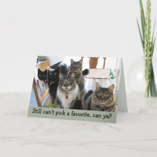 Tarjeta de gato favorita del día del niño padre