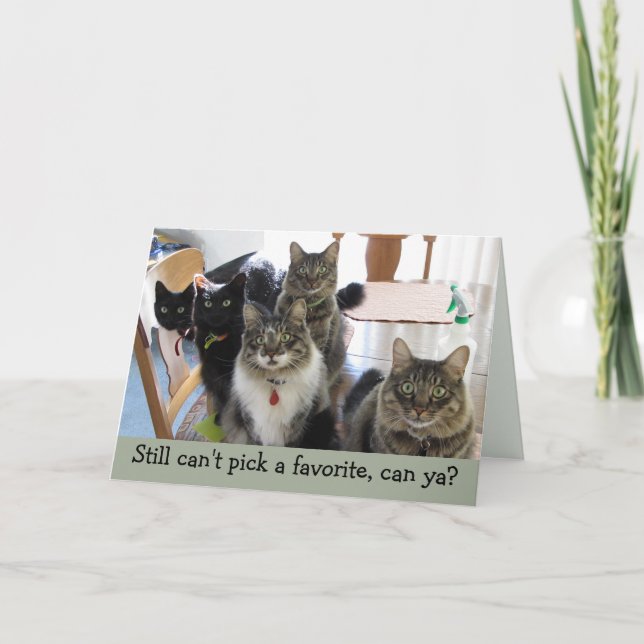 Tarjeta de gato favorita del día del niño padre (Anverso)