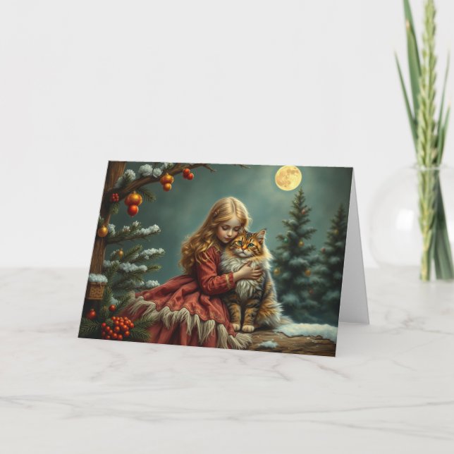 Tarjeta de gato festivo (Anverso)