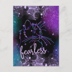 Tarjeta de gato galaxia intrépida