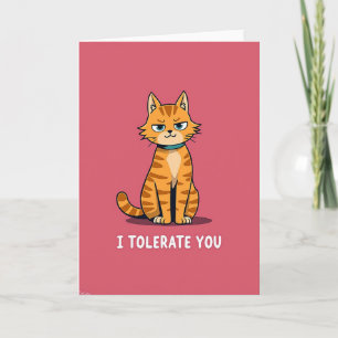 Tarjeta de gato gruñón que tolero