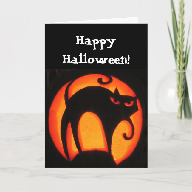 Tarjeta de gato Halloween (Anverso)