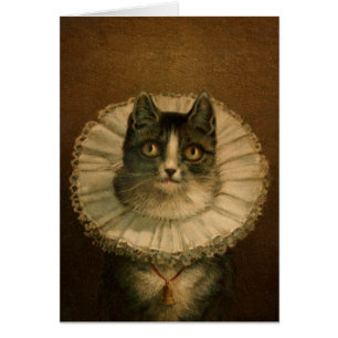 Tarjeta de gato "Le Meow" Fancy Vintage