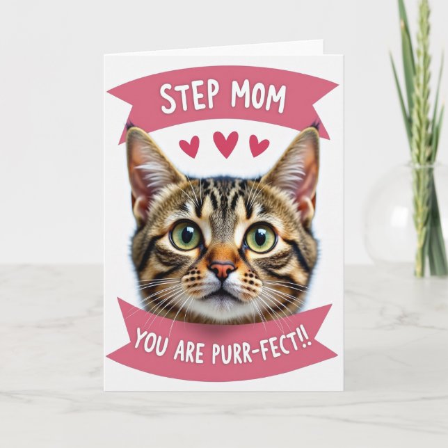 Tarjeta de gato 'Madrastra, eres perfecta' (Anverso)