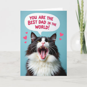 Tarjeta de Gato: Mejor Papá del Mundo