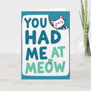 Tarjeta de gato Miau Me Enamoraste