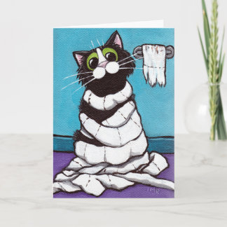 Tarjeta de gato momificada