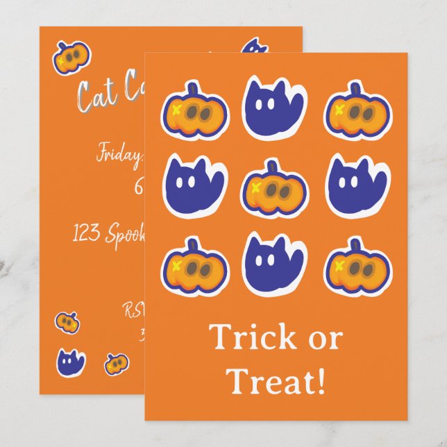tarjeta de gato naranja (Anverso / Reverso)