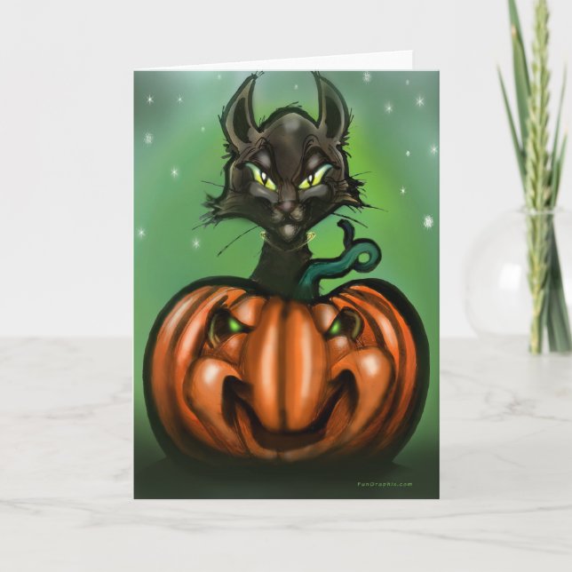 Tarjeta de gato negra (Anverso)