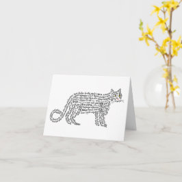 Tarjeta de gato negro de palabra mundial