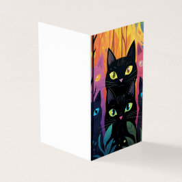 Tarjeta de gato negro para cortar