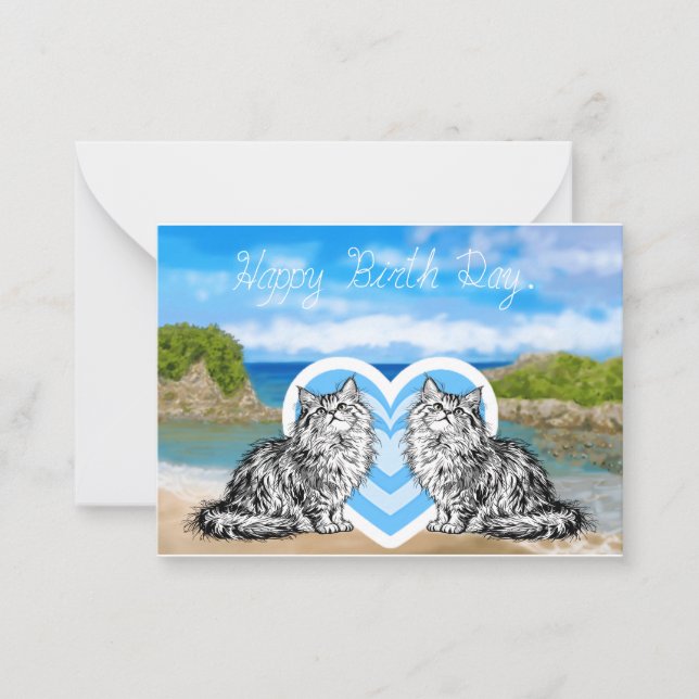 Tarjeta de gato para mamá. (Anverso)