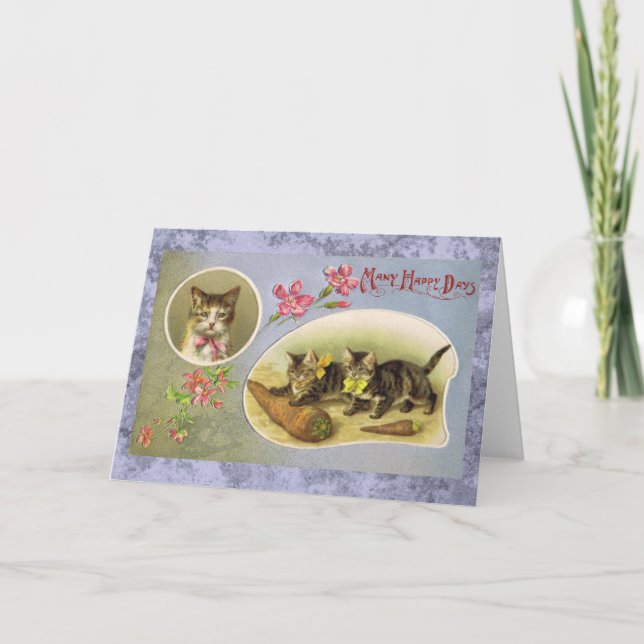 Tarjeta de gato para muchos días felices (Anverso)