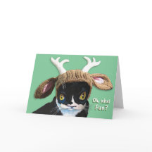 Tarjeta de gato para Navidades festivos