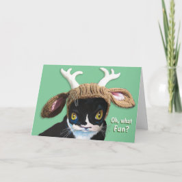 Tarjeta de gato para Navidades festivos