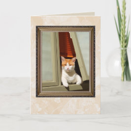 tarjeta de gato residencial de bienvenida