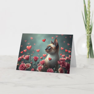 Tarjeta de gato romántica de San Valentín
