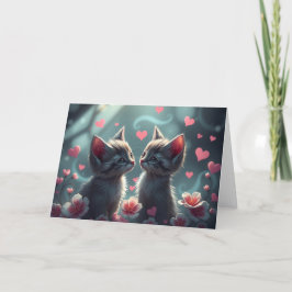 Tarjeta de gato romántica de San Valentín
