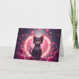 Tarjeta de gato romántica de San Valentín