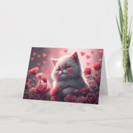 Tarjeta de gato romántica de San Valentín