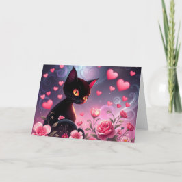 Tarjeta de gato romántica de San Valentín