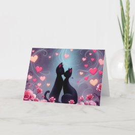 Tarjeta de gato romántica de San Valentín