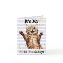 Tarjeta de gato Super Cute Tabby de 30 años