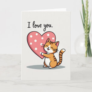 Tarjeta de gato 'Te amo'