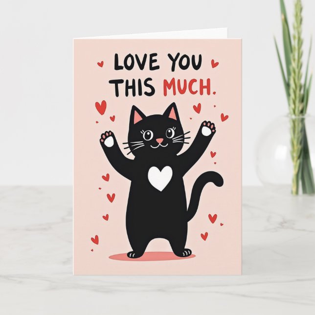 Tarjeta de gato 'Te amo tanto' (Anverso)