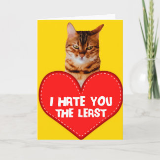 Tarjeta de gato te odio menos