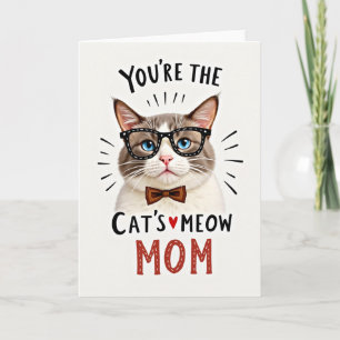 Tarjeta de Gatos con Gafas para Mamá