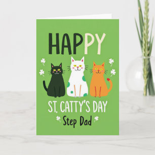 Tarjeta de Gatos con Lunares Verdes