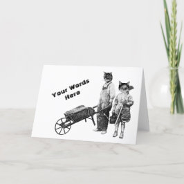 Tarjeta de gatos de jardinería divertida para pers