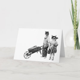 Tarjeta de gatos de jardinería divertida personali