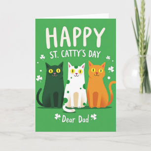 Tarjeta de gatos de lunares esmeralda
