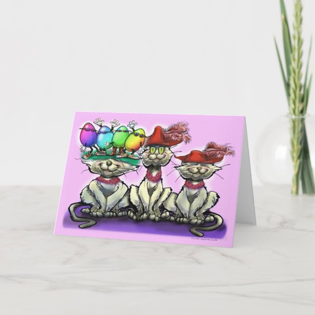 Tarjeta de Gatos de Pascua (Anverso)