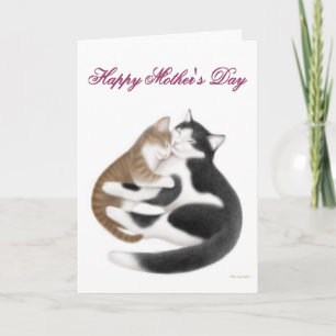 Tarjeta de gatos del Día de la Madre Feliz