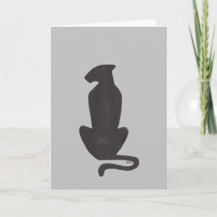 Tarjeta de gatos fríos y grises Black Cat Silhouet