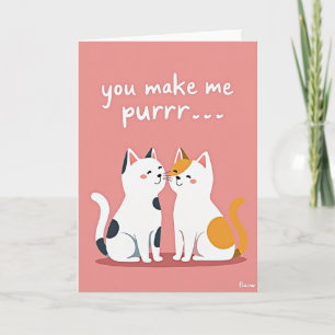 Tarjeta de gatos lindos amor perfecto