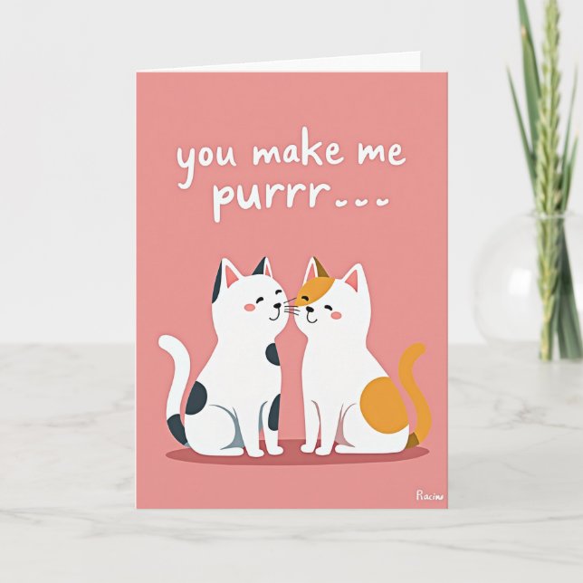 Tarjeta de gatos lindos amor perfecto (Anverso)