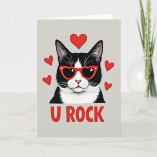 Tarjeta de Gatos Lindos con Gafas de Corazón Te Ad