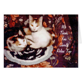 Tarjeta de Gatos Pensando